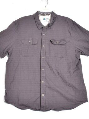 Sierra Designs Men’s XXL Gray Short Sleeve Woven Shirt Button Up Casual